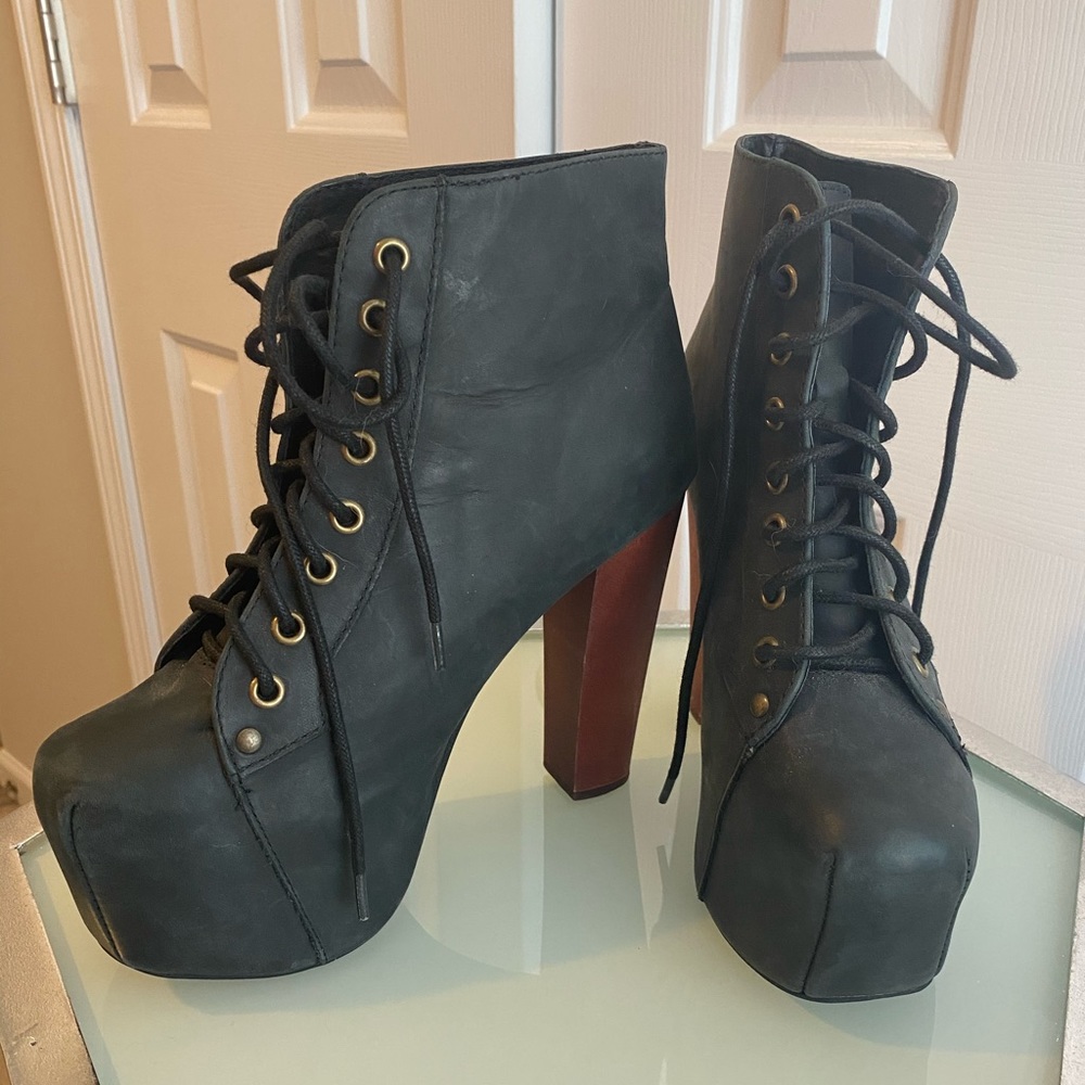 Jeffrey Campbell Leather Platform LITA Boots